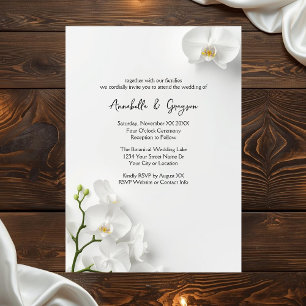 Invitation Mariage aux Orchidées Blanches Élégantes