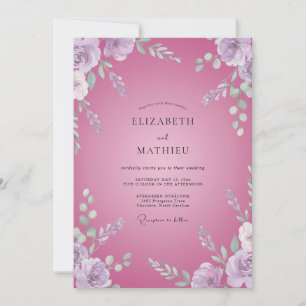 Invitation Mariage aux Orchidées Fuchsia