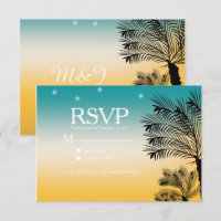 Mariage aux palmiers tropicaux de Sunset Beach