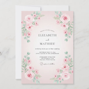 Invitation Mariage aux Pétales de Pastel Atténué