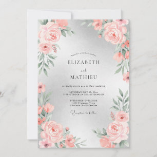 Invitation Mariage aux Pétales de pêche Douce