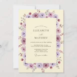 Invitation Mariage aux Pétales Jaunes de Lavande