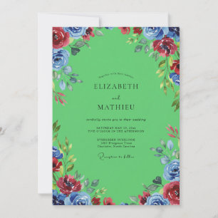 Invitation Mariage aux Pétales Peintes de Crème de Lime