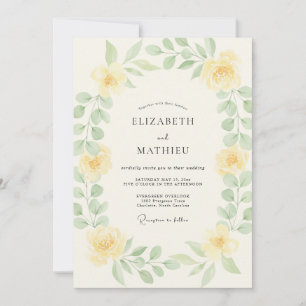 Invitation Mariage aux Ranunculus Beurre Feuillus