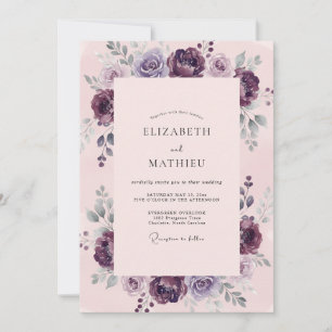 Invitation Mariage aux Ranunculus Eucalyptus Foncé