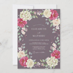 Invitation Mariage aux Ranunculus Orchidée Poussiéreuse