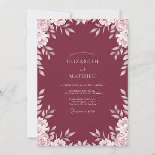 Invitation Mariage aux vignes de Bourgogne