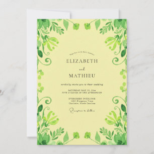 Invitation Mariage aux vignes jaune pâle
