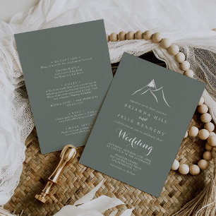 Invitation Mariage avant et arrière de la montagne Silhouette