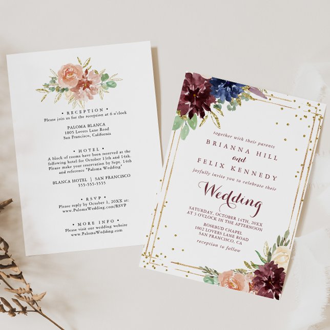 Invitation Mariage avant et arrière de la Parties scintillant (Créateur téléchargé)