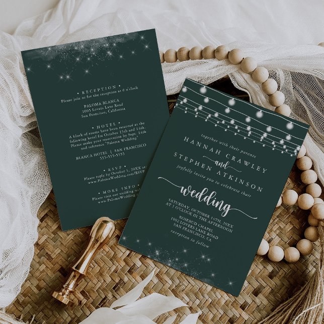 Invitation Mariage avant et arrière des étoiles à chaînes ver (Créateur téléchargé)
