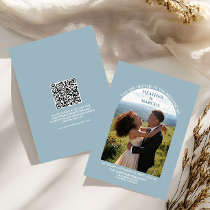 Invitation Mariage avec Arche de Photo Bleu Poussiéreux