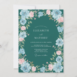 Invitation Mariage avec Arche Fleurie de Teal