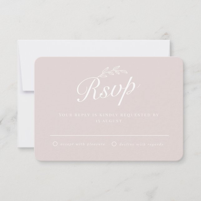 Invitation Mariage avec écriture manuscrite et feuille botani (Devant)