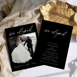 Invitation Mariage avec évasion photo moderne noir et blanc