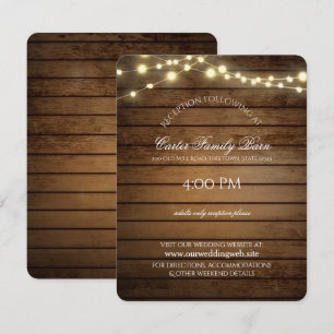 Invitation Mariage avec lumières rustiques et détails en bois