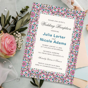 Invitation Mariage avec Mandala Géométrique en Treillis Maroc