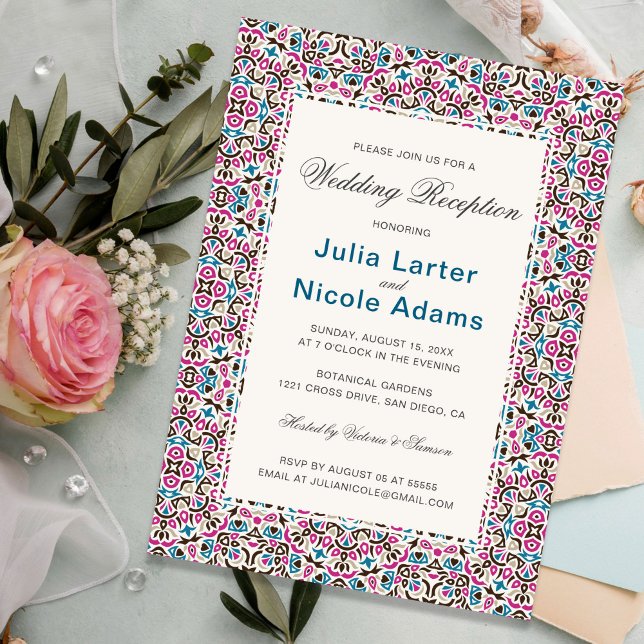 Invitation Mariage avec Mandala Géométrique en Treillis Maroc (Créateur téléchargé)