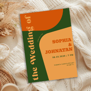 Invitation Mariage avec une typographie audacieuse et rétro c