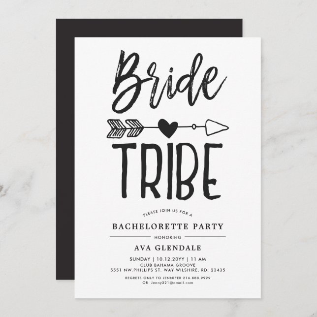 Invitation Mariage| Bachelorette (Devant / Derrière)