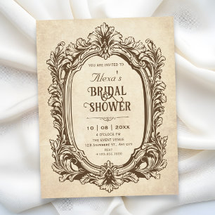 Invitation Mariage baroque antique orné vintage