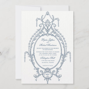 Invitation Mariage baroque d'Ornat Bleu