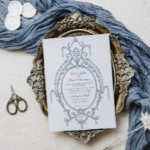 Mariage baroque orné bleu français