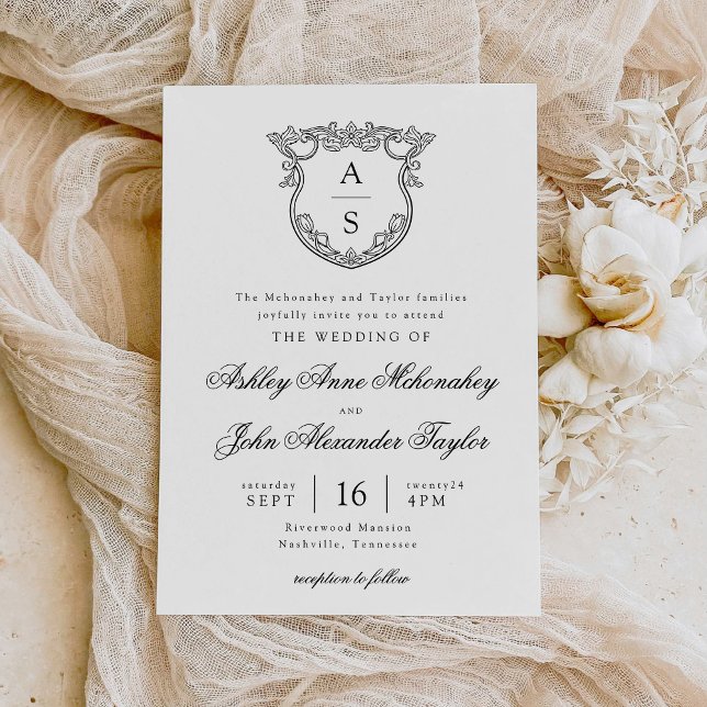 Invitation Mariage Barroque Crest (Créateur téléchargé)