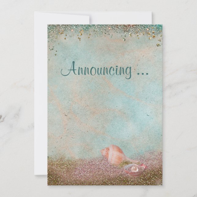Invitation Mariage Beach Seashells (Devant)