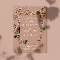 Mariage beige pêche atténué | Code QR floral autom