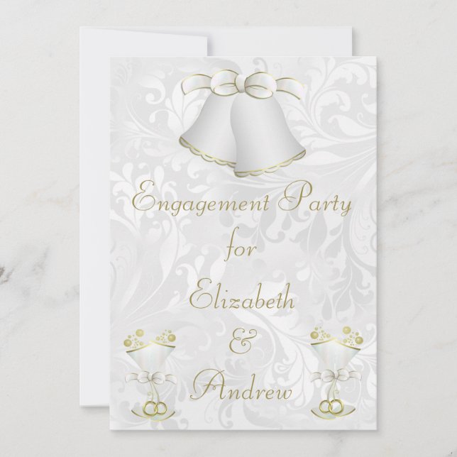 Invitation Mariage Bells romantique et cannelures de (Devant)