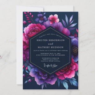 Invitation Mariage Bioluminescent d'Améthyste