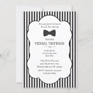 Invitation Mariage Black Cravate Affair Bachelor Party
