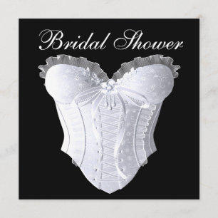 Invitation Mariage Blanc Corset Fête de Fiançailles Fond de C