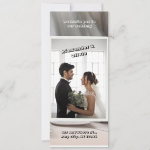 Invitation Mariage blanc élégant
