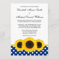 Mariage blanc et bleu de tournesol jaune de polka