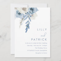 Mariage blanc et bleu foncé moderne