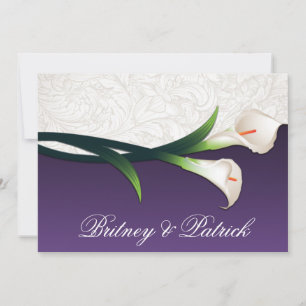 Invitation Mariage blanc et mauve Calla Lily