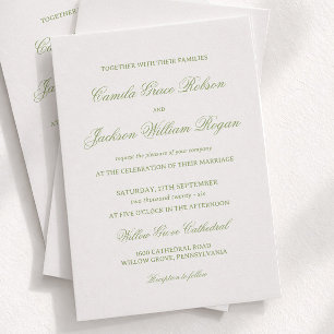 Invitation Mariage Blanc et Vert