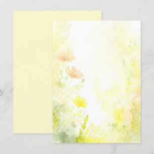 Invitation Mariage blanc fleuri orange et jaune