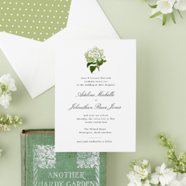 Invitation Mariage blanc Hydrangea Grandmillennial (Créateur téléchargé)