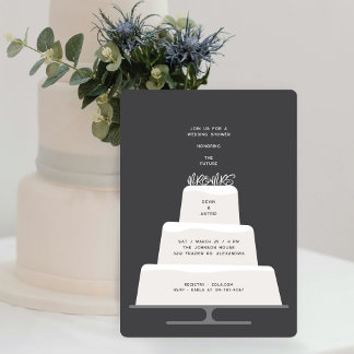 Invitation Mariage blanc moisi glacé Cake Couple Douche