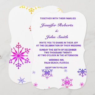 Invitation Mariage blanc Motif aux couleurs uniques