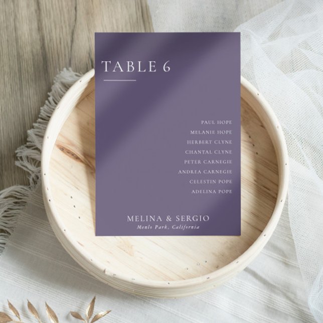 Invitation Mariage blanc violet officiel Tableau 6 Tableau de (Créateur téléchargé)