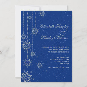 Invitation Mariage bleu cristal