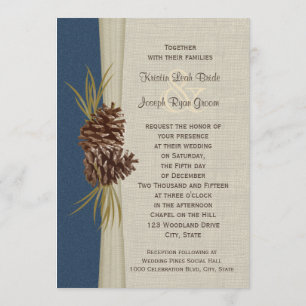 Invitation Mariage bleu de la Marine des Pins