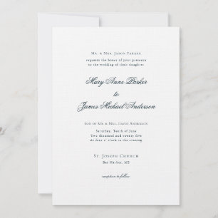 Invitation Mariage bleu et blanc de la marine