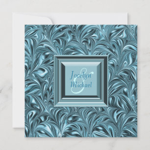 Invitation Mariage bleu glace sarcelle bleue