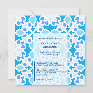 Invitation Mariage bleu marine