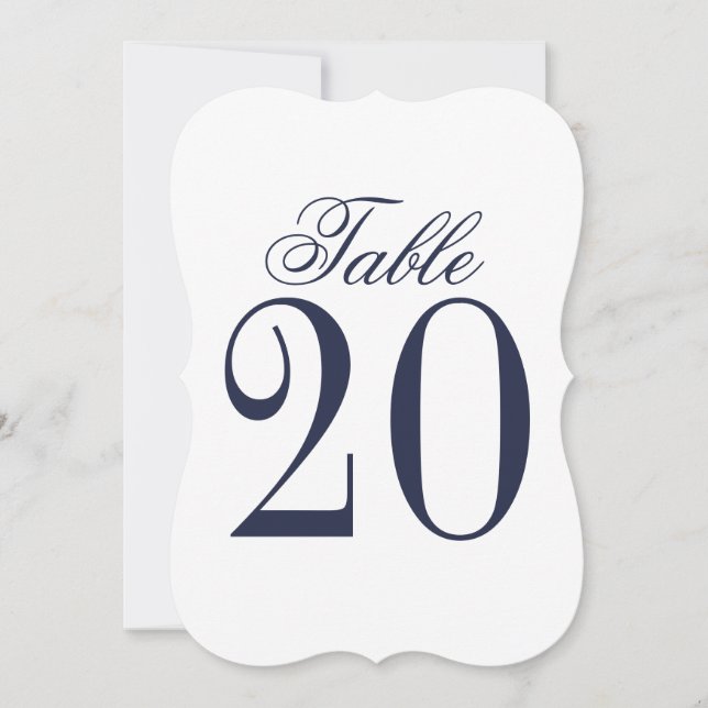Invitation Mariage bleu marine Numéro de tableau (Devant)